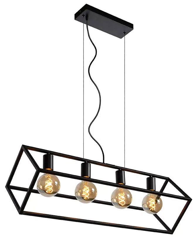 Φωτιστικό Κρεμαστό Lucide 00425-04-30 FABIAN Μαύρο Ματ (Black Mat)