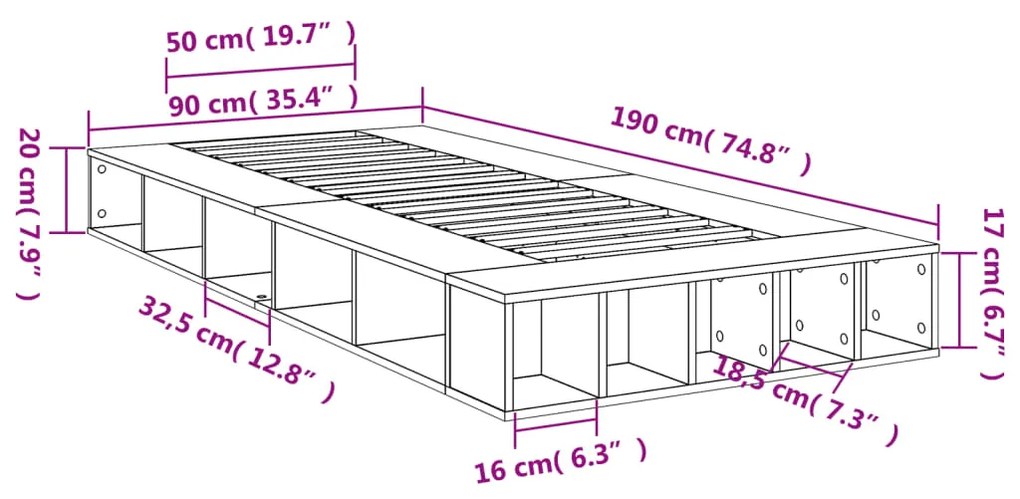 ΠΛΑΙΣΙΟ ΚΡΕΒΑΤΙΟΥ ΛΕΥΚΟ 90 X 190 ΕΚ. ΑΠΟ ΕΠΕΞΕΡΓΑΣΜΕΝΟ ΞΥΛΟ 3280524