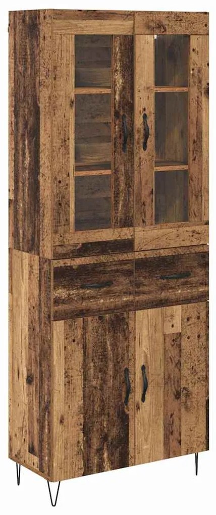 vidaXL Highboard Παλιό Ξύλο 69,5 x 34 x 90 εκ. Επεξεργασμένο ξύλο