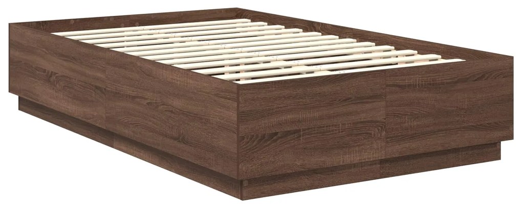 vidaXL Σκελετός Κρεβατιού Καφέ δρυς 120 x 200 cm Επεξεργασμένο ξύλο
