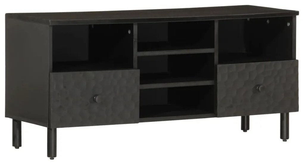 vidaXL Έπιπλο Τηλεόρασης Μαύρο 100 x 33 x 46 εκ. από Μασίφ Ξύλο Μάνγκο