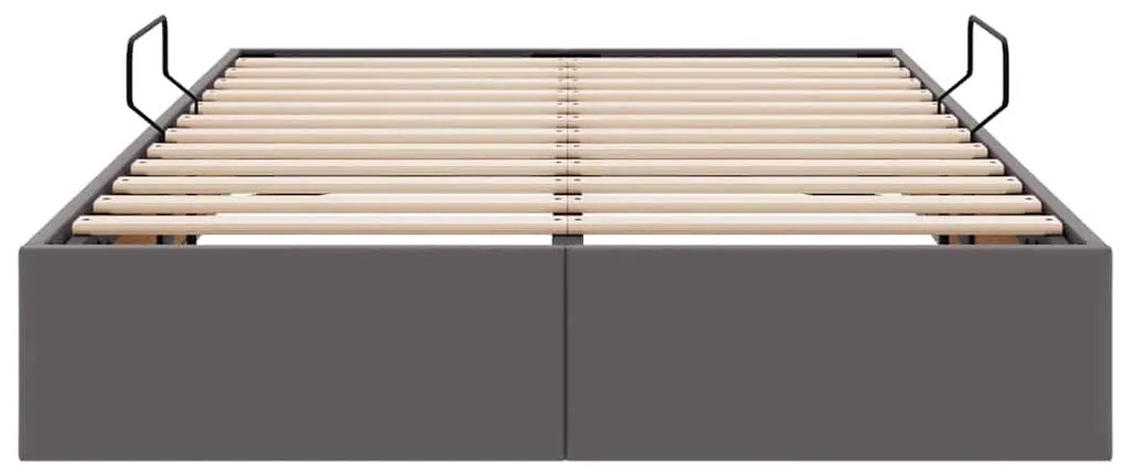 vidaXL Κρεβάτι Αποθήκης με στρώμα Γκρι 120 x 200 cm Τεχνητό δέρμα