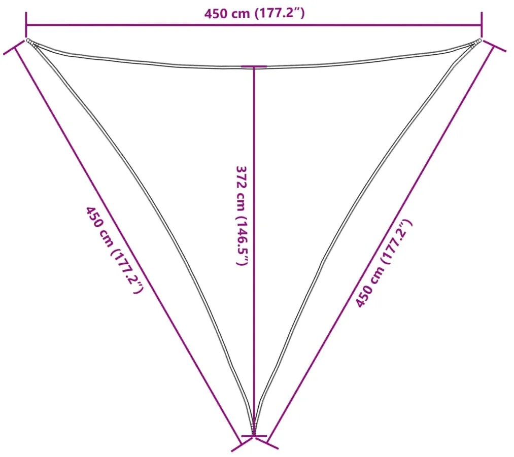 ΠΑΝΙ ΣΚΙΑΣΗΣ ΤΡΙΓΩΝΟ ΑΝΘΡΑΚΙ 4,5X4,5X4,5 Μ. ΑΠΟ ΎΦΑΣΜΑ OXFORD 135123