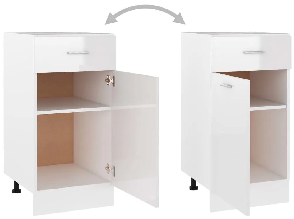 vidaXL Ντουλάπι με Συρτάρι Lyon Γυαλιστερό Λευκό 40x46x81,5εκ.