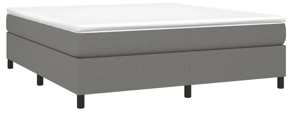 Κρεβάτι Boxspring με Στρώμα Σκούρο Γκρι 160x200 εκ Υφασμάτινο - Γκρι