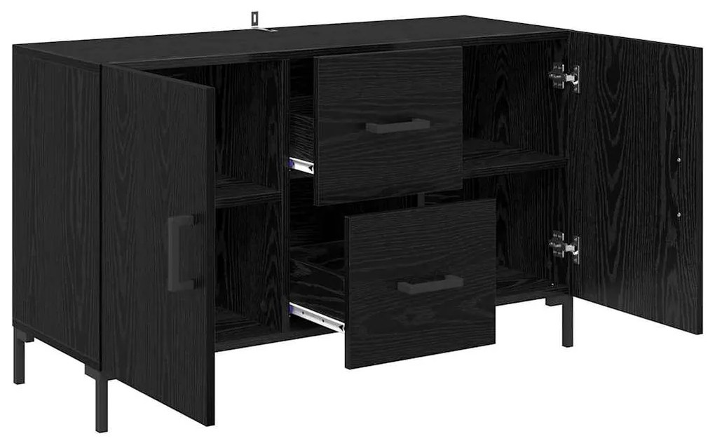 vidaXL Πλαϊνό γραφείο Μαύρη Οξυά 100 x 36 x 60 εκ. Επεξεργασμένο ξύλο