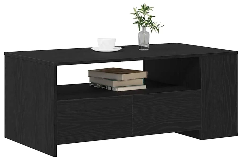 vidaXL Τραπεζάκι σαλονιού with Drawer Μαύρη δρυς 102 x 55 x 43.5 εκ.