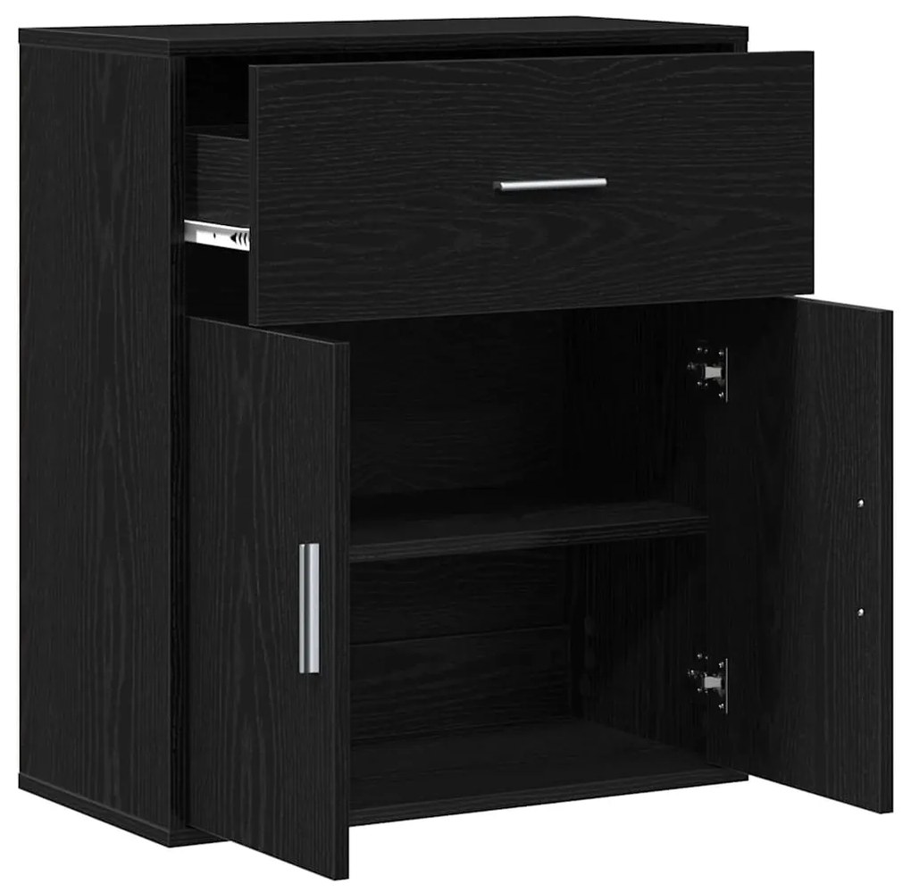 vidaXL Πλαϊνό γραφείο Μαύρη Οξυά 60 x 31 x 70 εκ Επεξεργασμένο ξύλο