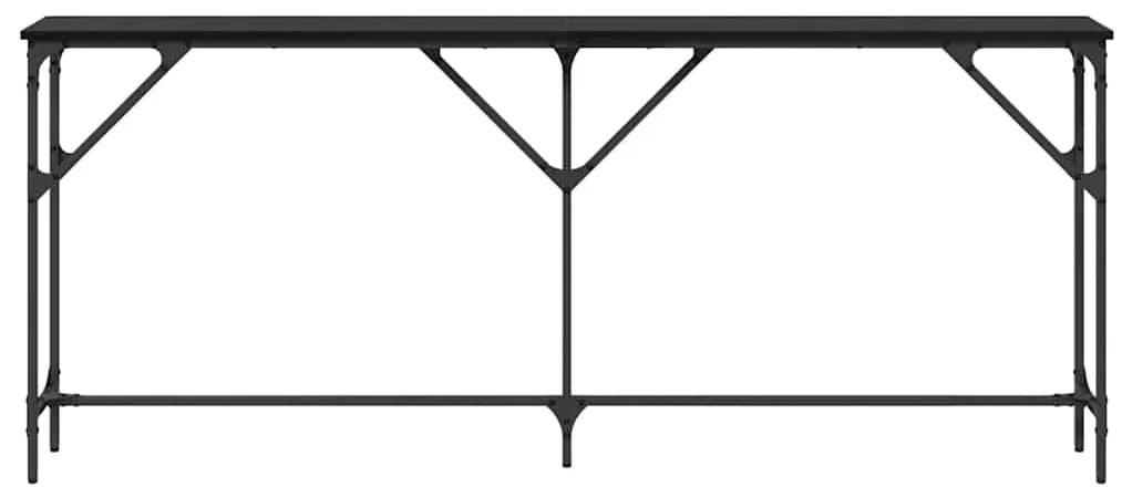 vidaXL Τραπέζι κονσόλας Μαύρη δρυς 180 x 23 x 75 cm
