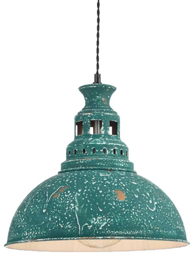 Φωτιστικό Οροφής Vintage KS198435PTR Green Metal