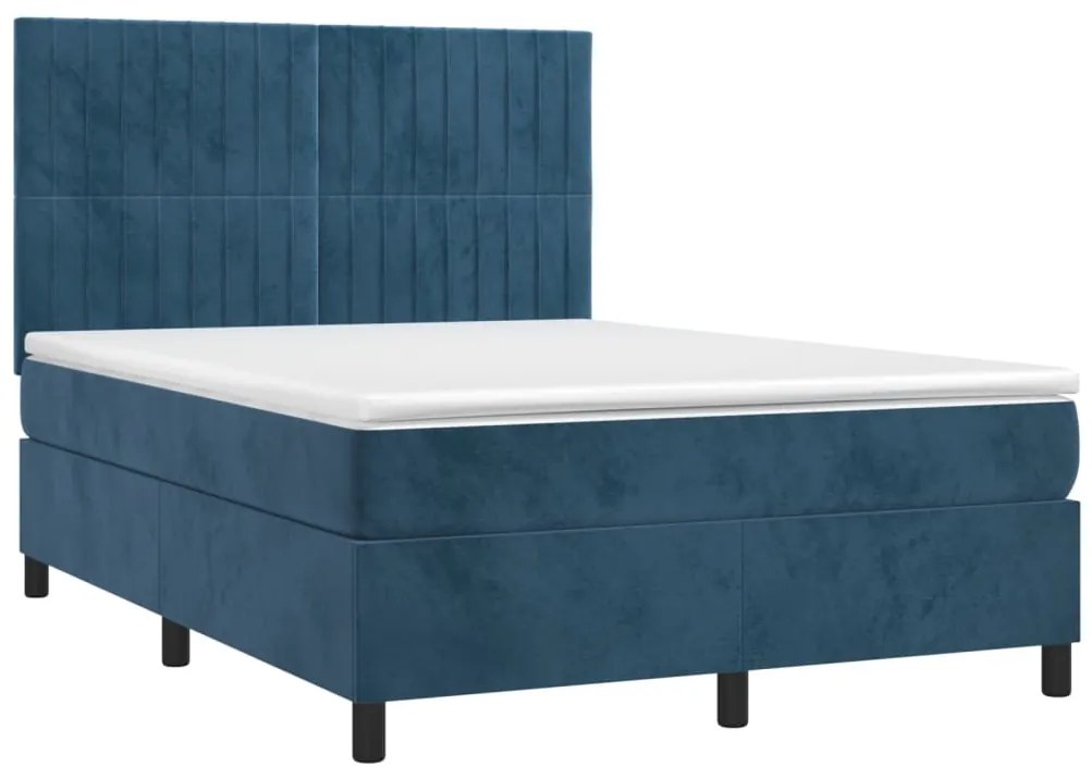 ΚΡΕΒΑΤΙ BOXSPRING ΜΕ ΣΤΡΩΜΑ ΣΚΟΥΡΟ ΜΠΛΕ 140X190 ΕΚ. ΒΕΛΟΥΔΙΝΟ 3143143