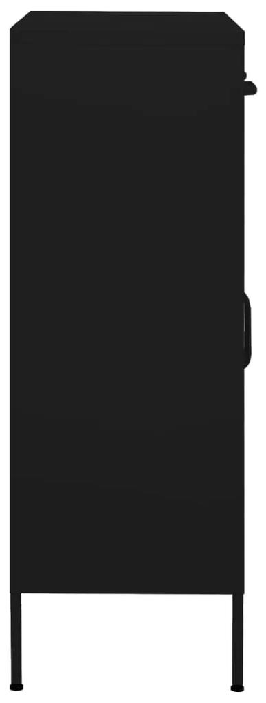 vidaXL Ντουλάπι Αποθήκευσης Μαύρο 80 x 35 x 101,5 εκ. από Ατσάλι