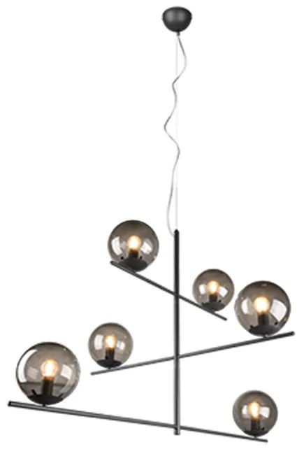 Κρεμαστό Φωτιστικό Antracite 115xH150cm Εξάφωτο 6xE14 Trio Lighting Pure 302000642