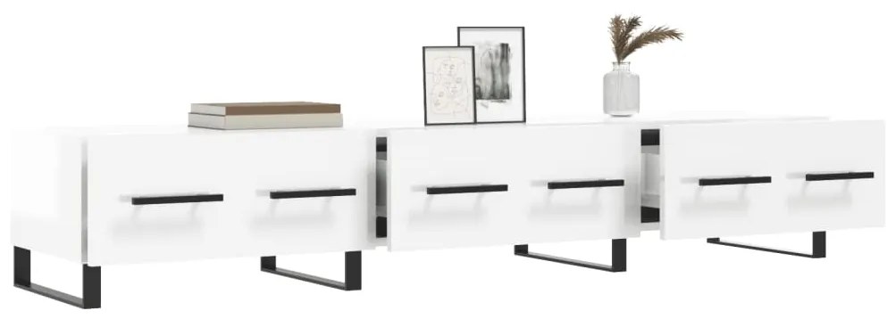 vidaXL Έπιπλο Τηλεόρασης Γυαλ. Λευκό 150x36x30 εκ. Επεξεργασμένο Ξύλο