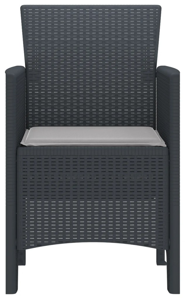 vidaXL Καρέκλες Κήπου με Μαξιλάρια 2 pcs Ανθρακί 53 x 49 x 85 εκ.