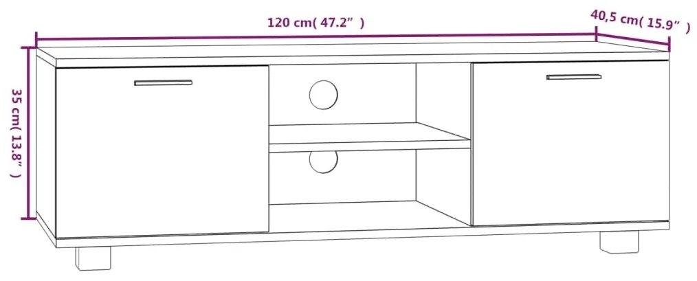 Έπιπλο Τηλεόρασης Sonoma Δρυς 120x40,5x35εκ. Επεξεργασμένο Ξύλο - Καφέ