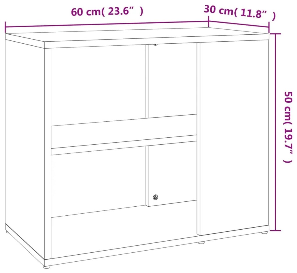 Βοηθητικό Ντουλάπι Sonoma Δρυς 60 x 30 x 50 εκ. από Επεξ. Ξύλο - Καφέ