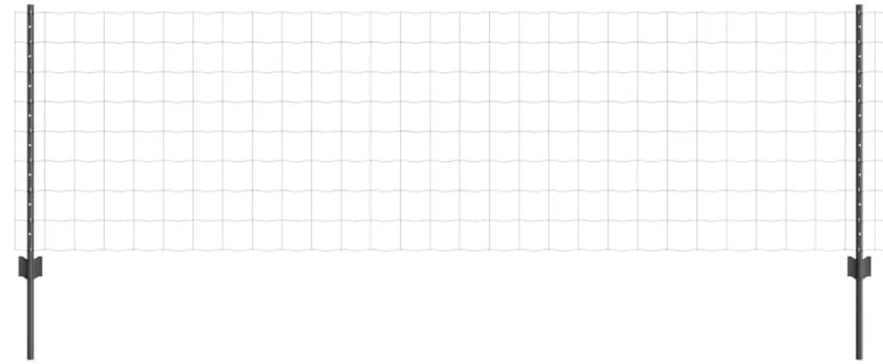 vidaXL Τείχος και Πόστ Γκρι 0,8 x 25 m Ατσάλι