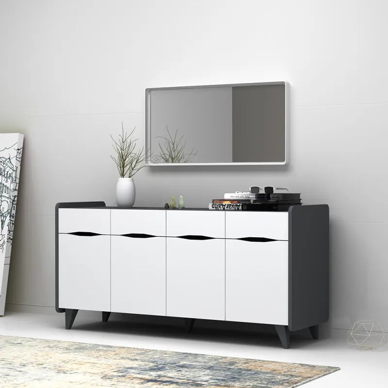 ΜΠΟΥΦΕΣ SILA MEGAPAP ΧΡΩΜΑ ΛΕΥΚΟ - ΓΚΡΙ 140X45X72ΕΚ.