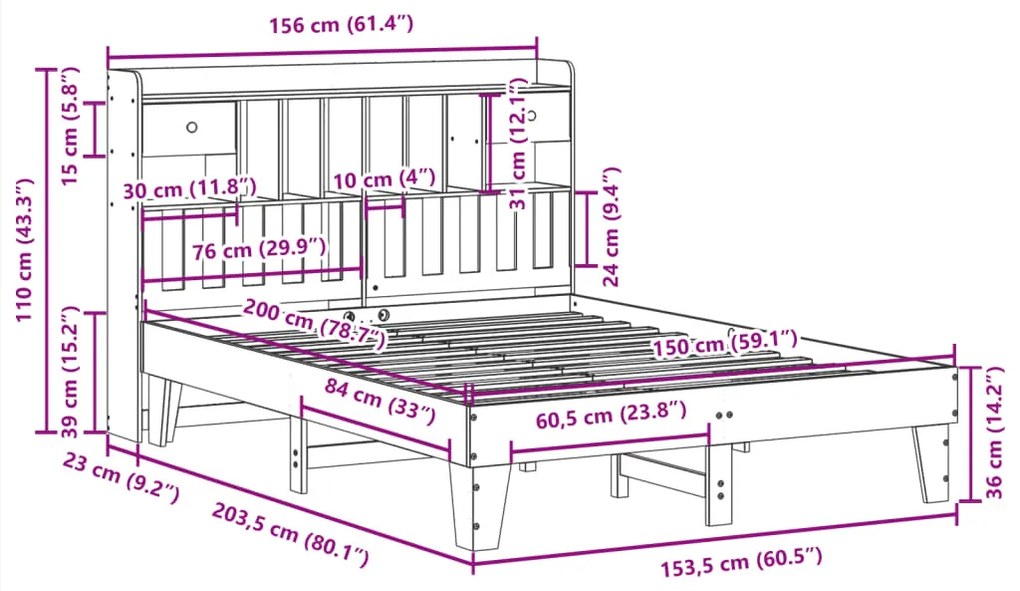 ΣΚΕΛΕΤΟΣ ΚΡΕΒ. ΧΩΡΙΣ ΣΤΡΩΜΑ ΚΑΦΕ ΚΕΡΙΟΥ 150X200 ΕΚ ΜΑΣΙΦ ΠΕΥΚΟ 3308842