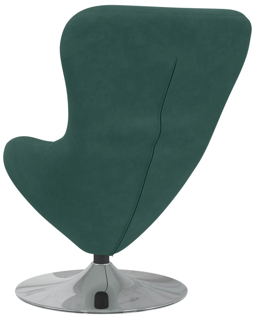 vidaXL Πολυθρόνα Αυγού Dark Green Βελούδο