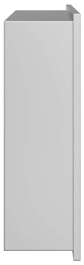 vidaXL Νίτσα Μπάνιου Ασημί 45 x 30 x 9.5 εκ. Ανοξείδωτο ατσάλι