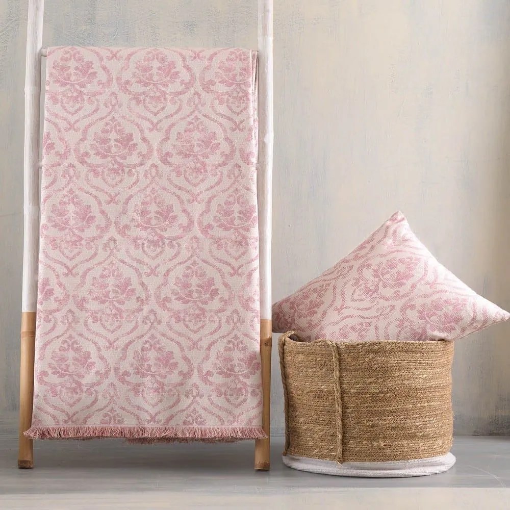 Ριχτάρι Medallion Pink Ρυθμός Διθέσιο 180x240cm Βαμβάκι-Πολυέστερ