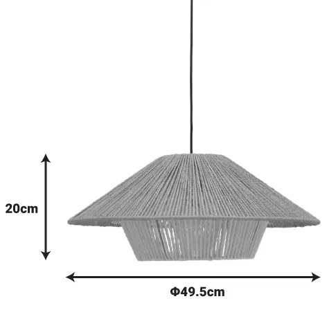 Φωτιστικό οροφής Jarpie Inart Ε27 rope σε φυσική απόχρωση Φ49.5x20εκ - 299-000024