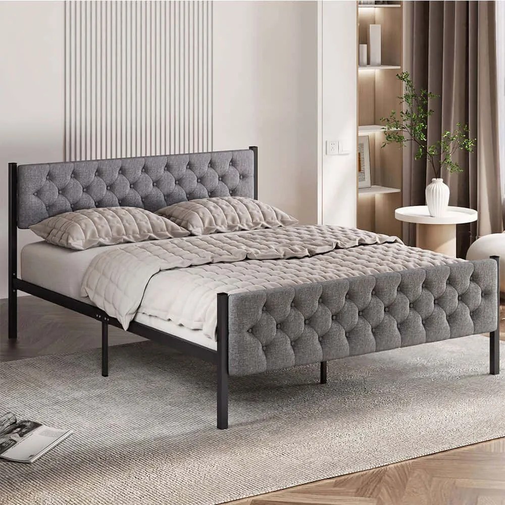 Κρεβάτι Stil (Για Στρώμα 120x200cm) 837WST1151 120x200x88cm Grey  Semi-double