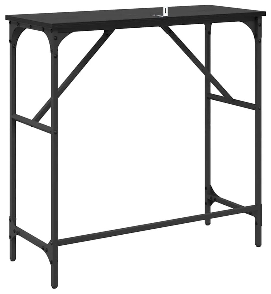 vidaXL Τραπέζι κονσόλας Μαύρη Οξυά 75 x 32 x 75 εκ. Επεξεργασμένο ξύλο