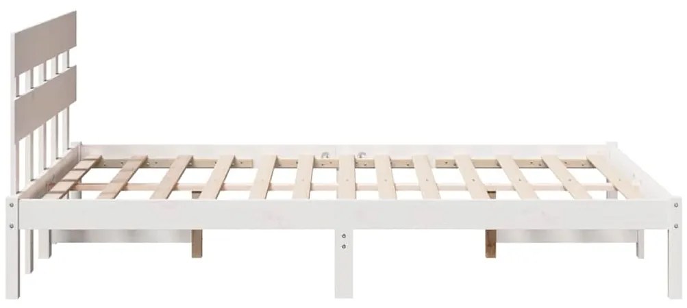 vidaXL Σκελετός Κρεβατιού Λευκό 135 x 190 cm Μασίφ ξύλο πεύκου