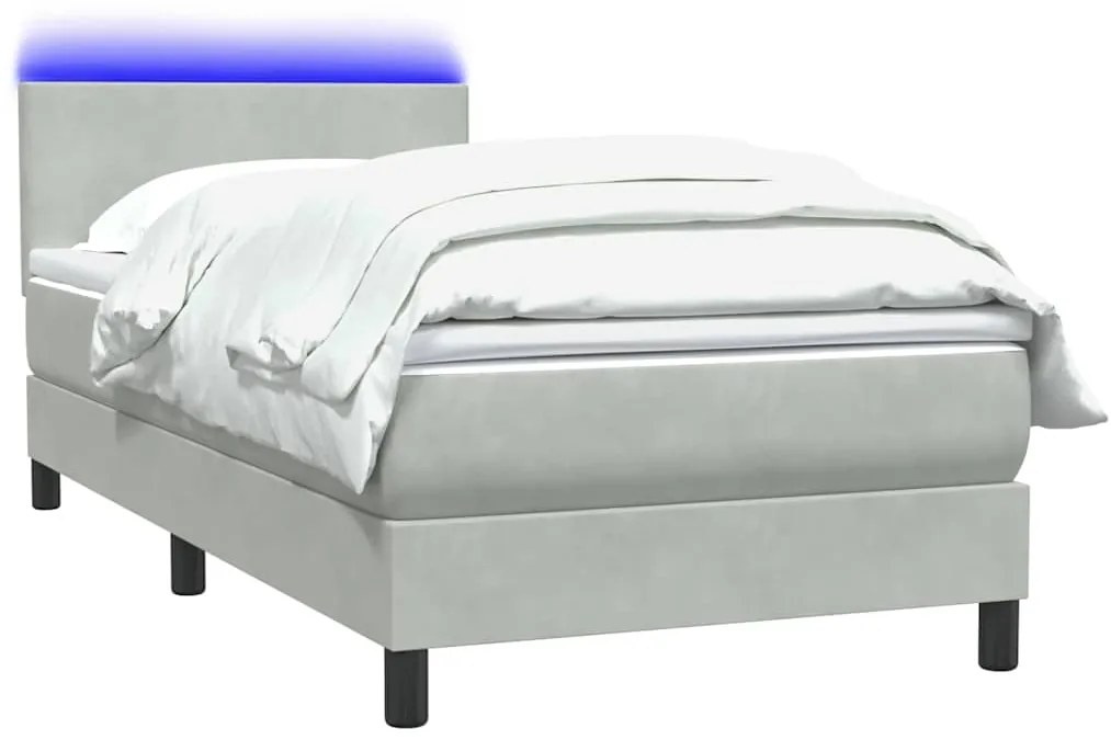 BOX SPRING ΚΡΕΒΑΤΙ ΜΕ ΣΤΡΩΜΑ ΑΝΟΙΧΤΟ ΓΚΡΙ 90X220 ΕΚ. ΒΕΛΟΥΔΙΝΟ 3316719