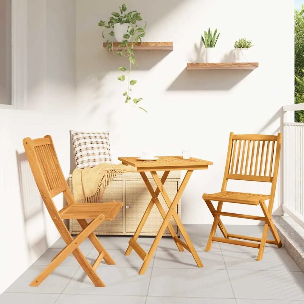 vidaXL Σετ Μπιστρό Κήπου 3 pcs Καφέ Μασίφ ξύλο ακακίας