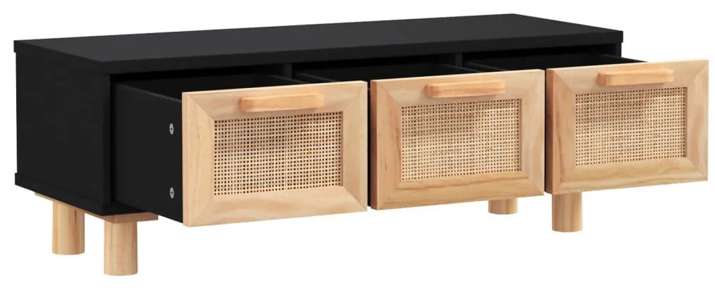 vidaXL Τραπεζάκι Σαλονιού Μαύρο 80x40x30 εκ. Επεξ. Ξύλο & Μασίφ Πεύκο