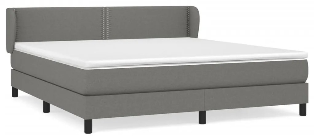 ΚΡΕΒΑΤΙ BOXSPRING ΜΕ ΣΤΡΩΜΑ ΣΚΟΥΡΟ ΓΚΡΙ 180X200 ΕΚ ΥΦΑΣΜΑΤΙΝ 3126182