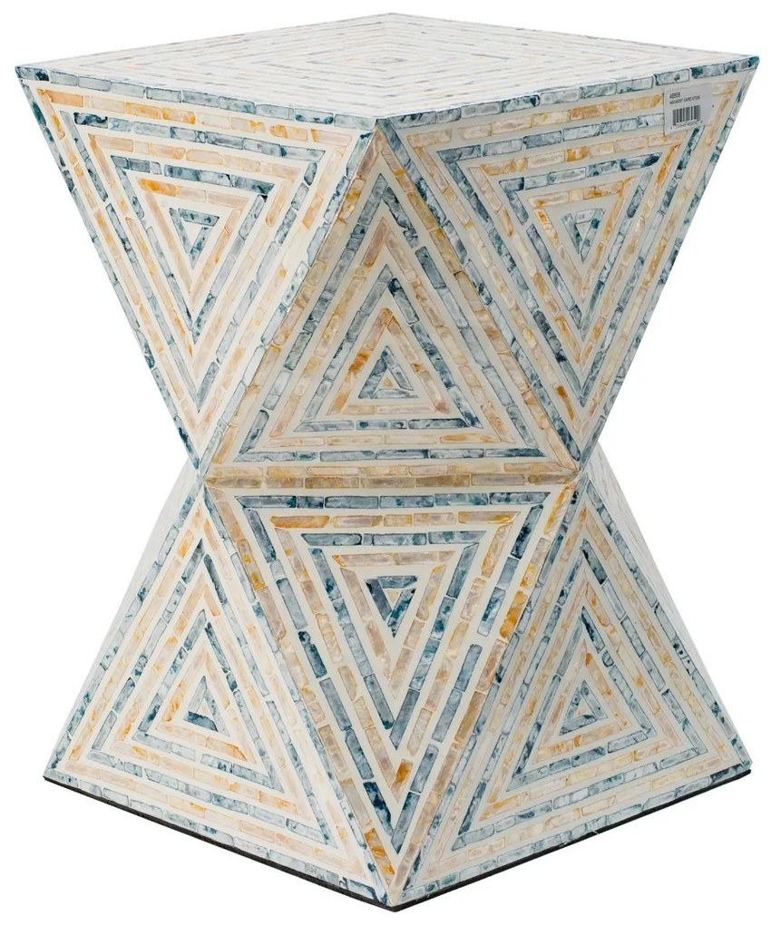 Artekko Ivory Τραπέζι Βοηθητικό Σκαμπό MDF Capiz Μπεζ (35x35x50)cm
