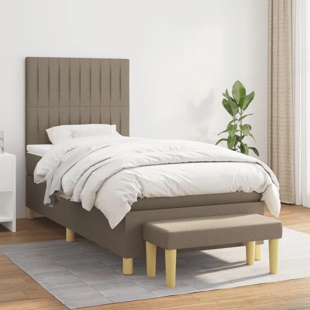 ΚΡΕΒΑΤΙ BOXSPRING ΜΕ ΣΤΡΩΜΑ TAUPE 90X190 ΕΚ.ΥΦΑΣΜΑΤΙΝΟ 3137281