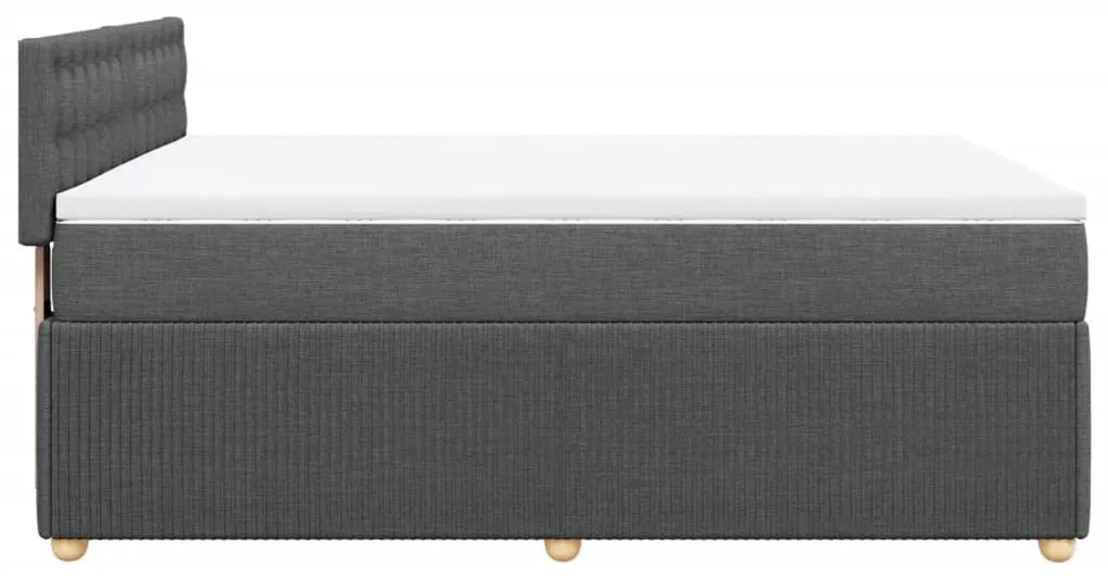 ΚΡΕΒΑΤΙ BOXSPRING ΜΕ ΣΤΡΩΜΑ ΣΚΟΥΡΟ ΓΚΡΙ 140X190 ΕΚ. ΥΦΑΣΜΑΤΙΝΟ 3287466