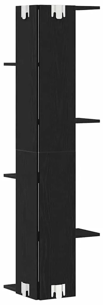 vidaXL Γωνιακή Ράφια με ράφι Μαύρη δρυς 36.5 x 36.5 x 140 εκ.
