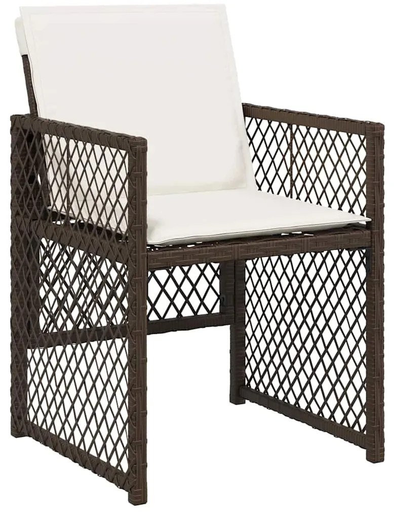 vidaXL Σέτ φαγητού για κήπο 5 pcs Καφέ συνθετικό ρατάν
