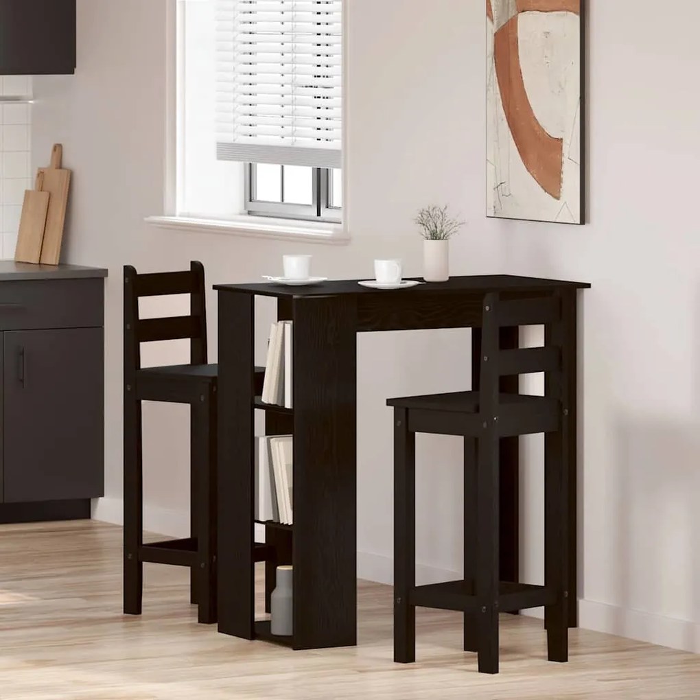 vidaXL Τραπέζι μπαρ Μαύρη δρυς 102 x 50 x 103.5 εκ. Επεξεργασμένο ξύλο