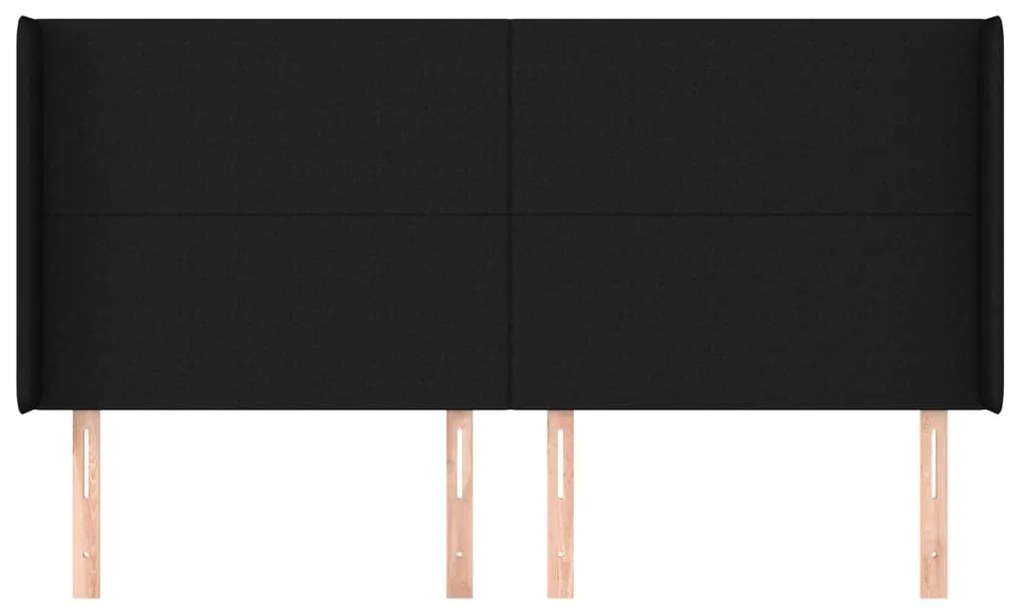 Κεφαλάρι με Πτερύγια Μαύρο 183x16x118/128 εκ. Υφασμάτινο 3119316