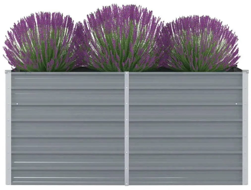 vidaXL Ζαρντινιέρα Ψηλή Γκρι 160 x 80 x 77 εκ. από Γαλβανισμένο Χάλυβα