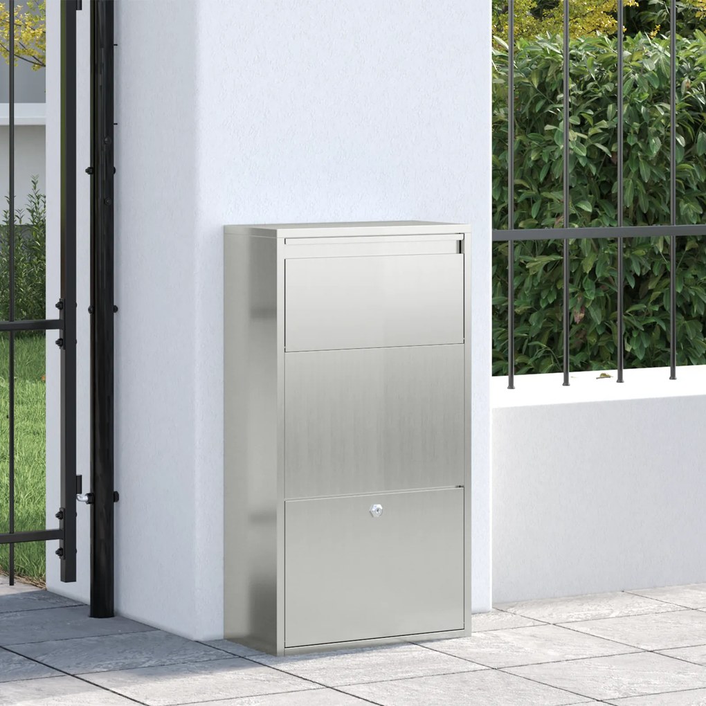 vidaXL Γραμματοκιβώτιο Πακέτων 44x22x82 εκ. Γαλβανισμένος Χάλυβας