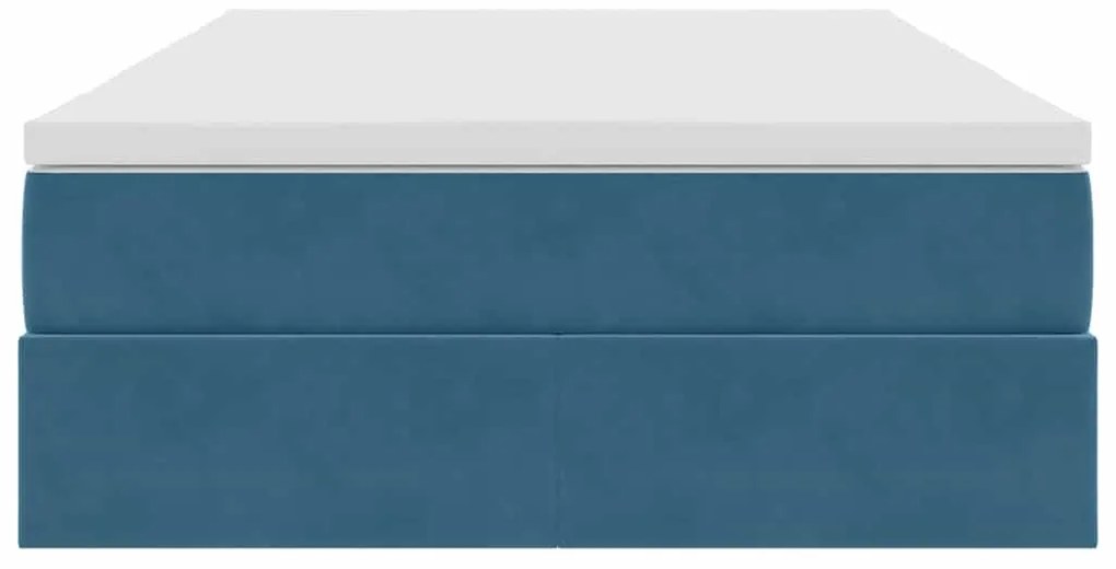 vidaXL Κρεβάτι με αποθηκευτικό χώρο και στρώμα με στρώμα Σκούρο Μπλε