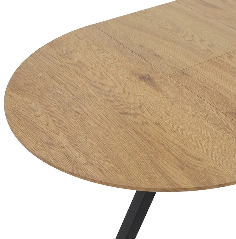 Tραπέζι Frances pakoworld επεκτεινόμενο MDF sonoma-μαύρο 100-140x100x75εκ (1 τεμάχια)