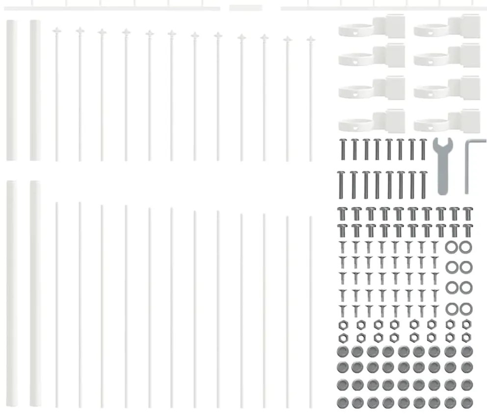 vidaXL Φράχτης Κήπου 4 pcs Λευκό 170 x 225 cm