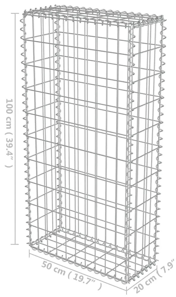 ΣΥΡΜΑΤΟΚΙΒΩΤΙΟ ΤΟΙΧΟΣ 50X20X100 ΕΚ. ΓΑΛΒΑΝ.ΧΑΛΥΒΑΣ + ΚΑΛΥΜΜΑΤΑ 143576