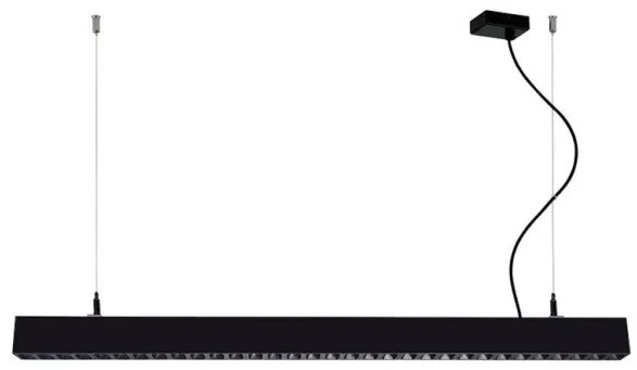 Γραμμικό Κρεμαστό Φωτιστικό Οροφής LED 36W 3CCT Direct Indirect Phase Cut Dimming Topline Viokef-3911-0025-2-B-D1-Μαύρο 3911-0025-2-B-D1