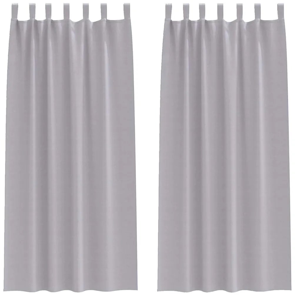 vidaXL Κουρτίνες με κουρτίνες 2 pcs Μεταλλικό Γκρι Πολυεστέρας